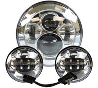 Faros motocicleta Proyector Led 7 pulgadas, faro H4 4,5 , luces antiniebla paso motocicleta, lámpara Electra para Glide Softail para Fat Boy Touring Parts Moto Delanteros LED(Lights and wire 2.)
