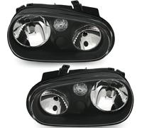 Faros Negros De Vidrio Real Izquierda + Derecha Para VW GOLF IV 4 1997-2003
