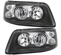 Faros Negros Izquierda Derecha Para VW T5 Bus 2003-2009 H1 H7 Con Lentes Dobles