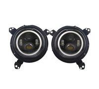 Faros Principales Coche Para Jeep Para Wrangler JL 2018-2019 Faro LED De 80 W Con Luces Diurnas Blancas Intermitentes Ámbar Halo Ojos De Ángel Faro Delantero Principal