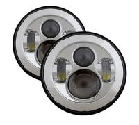 Faros Principales Coche Para Jeep Para Wrangler TJ LJ JK CJ-8 CJ-7 Kit De Faros LED Redondos De 7" Luces Altas Y Bajas. Faro Delantero Principal(Chrome 2Piece)