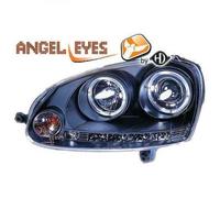 Faros Proyector LHD Par De Lámparas Ojos De Ángel Claros Negros VW Golf V 03-08