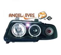 Faros Proyector LHD Par Ojos De Ángel Claros Negros H1 H1 Para Audi A4 Avant