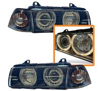Faros Proyector RHD LHD Par Angel Eyes Claros Negros BMW E36 90-99 Sedán