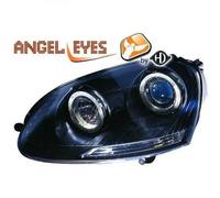 Faros Proyector RHD LHD Par Ojos De Ángel Claros Negros Para VW Jetta 05-10