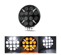 Faros Trabajo Luz LED Redonda De 9 "para Conducción De Camiones, Foco De Trabajo, Flash Con Luz De Señal De Giro, Blanco, Amarillo, 12-24V Lámpara Conjunto