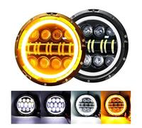 Faros Trabajo Para Jeep JK Para VAZ 2121 Para Lada Para Niva 7 ''LED DRL Faro 4x4 7 Pulgadas Faros 80W 7 "LED Faro Con Señal De Giro Ámbar Lámpara Conjunto(2 piece Light)