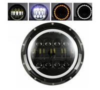 Faros Trabajo Para Jeep JK Para VAZ 2121 Para Lada Para Niva 7 ''LED DRL Faro 4x4 7 Pulgadas Faros 80W 7 "LED Faro Con Señal De Giro Ámbar Lámpara Conjunto(1 piece Light)
