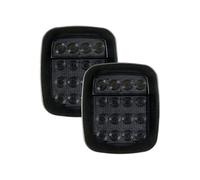 Faros Traseros 2 Luces Traseras LED 16 Pulgadas con Carcasa Ahumada, Luz Trasera Freno Y Marcha Atrás con O Sin Señales Giro para Jeep para Wrangler YJ TJ CJ Coche Trasera Luz(Smoked with Turn)