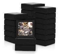 FARQAN Paquete de 23 cajas de papel kraft con ventana de 4.13 x 4.13 x 1.18 pulgadas, pequeñas cajas de regalo, soporte para jabón, mini embalaje de golosinas para exhibición de joyas de chocolate