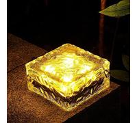 FARRJO Solar Led Ice Cube Brick Lights Outdoor 4 LED Waterproof Stair Step Paver Lamp Yard Patio Lawn Garden Decoration Light (Color : Warm Light, Size : 1pcs)