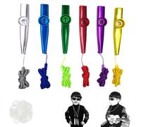 Fartime - 12 kazoos de metal con cordones y 20 diafragmas de flauta Kazoo, instrumentos musicales, buen regalo para ni os, un buen compa ero para