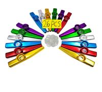 Fartime 26 piezas de kazoos de metal con 20 piezas de diafragmas de flauta Kazoo, instrumentos musicales, buen regalo para ni os, un buen compa e