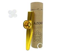 Fartime Kazoo de aleación de aluminio dorado con 5 diafragmas de flauta Kazoo y una hermosa caja de regalo, instrumentos musicales. (dorado)