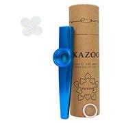 Fartime Kazoo de aleación de aluminio exquisita azul con 5 diafragmas de flauta kazoo y una hermosa caja de regalo-instrumentos musicales.(azul)…