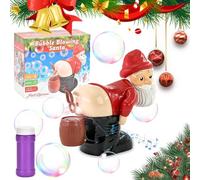 Farting Santa Bubble Machine,Bubble Blowing Santa,Funny San-Ta Bub-Ble Blowing Machine with 60ml Bubble Water,Fully-Automatic Water Bub-ble Toys with Light and Music