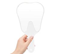 faruijie Espejo de mano dental colorido plástico lindo dientes en forma de espejo función médica oral pequeño espejo facial espejo de maquillaje ligero para niños niñas mujeres y clínica