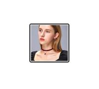 Faruodis Gargantilla de terciopelo de corazón, vintage, amor, corazón, cuero, collar, cadena, joyería para mujer, talla única, Metal tela, No es una piedra preciosa
