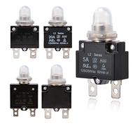 FARUTA Disyuntor 1X 5A/10A/15A/20A/30A Disyuntor 12V/24V Pulsador Disyuntor térmico reiniciable Montaje en Panel con Tapa Impermeable (Size : 30A)
