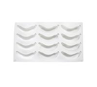 Faruxue Molde para tartas, 12 cavidades de silicona con forma de plátano, divertida bandeja creativa para hojas, duradera y fácil de limpiar, reutilizable, perfecta para helados, gelatina, pudín,