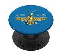Farvahar Irán Sabiduría Persa Símbolo Zoroástrico Regalo Iraní PopSockets PopGrip Adhesivo