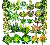 FARYODI 19 plantas artificiales artificiales para decoración del hogar, plantas artificiales verdes, pequeñas plantas suculentas, plantas carnívoras artificiales, decoración del hogar, pasillo