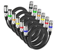 FARYODI Cable de micrófono de 1 m, 6 unidades de micrófonos XLR simétricos cables de extensión de audio, trenzados, compatibles con micrófonos, cañón para controladores DMX, consolas de mezcla