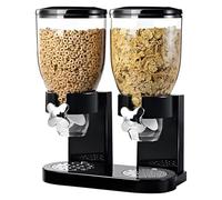 FARYODI Cereal - Dispensador de alimentos (2 L, plástico, dispensador de cereales y copos de maíz, ideal para dulces, recipientes herméticos (juego de dos piezas)