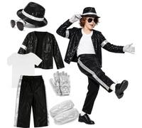FARYODI Disfraz de Halloween King of Pop Showdance, 116/5-11 años (L)