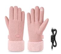 FARYODI Guantes calefactados para mujer con pantalla táctil recargable | Guantes resistentes al viento e impermeables con forro para actividades al aire libre, ciclismo, moto, invierno, 1 par