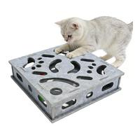 FARYODI Juguete para gatos con caja de laberinto de autoempleo, pelota y golosinas, juguete de pista de pelota de maze, para actividad sensorial para estimulación mental y contra el aburrimiento para