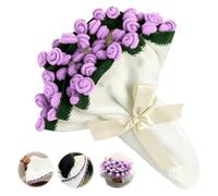 FARYODI Ramo de rosas de 110 cm de diámetro, hecha a mano, manta de rosas de 68 cm, romántica, de ganchillo, manta de regalo para el día de San Valentín, el Día de la Madre y el cumpleaños para