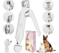 FARYODI Tijeras de luz Pro 2 en 1 LED para perros y gatos, rectificadora de garras recargable con protección contra salpicaduras y pantalla, cuidado seguro de patas sin miedo a mascotas