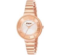 Fas + Relojes de pulsera redondos con esfera punteada para mujeres y niñas 4-404, oro rosa, Clásico