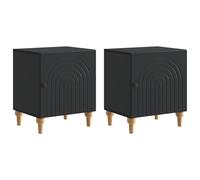 Fasba Cajonera de Noche Moderna para Dormitorio - Estilo Elegante, Almacenamiento Práctico, Madera de Ingeniería, Negro, 43 x 34,5 x 50 cm FCGMZJ-894108ES