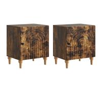 Fasba Cajonera de Noche Moderna para Dormitorio - Roble Ahumado, 43x34,5x50 cm, Estilo Elegante y Espacio de Almacenamiento FCGMZJ-894116ES