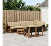 Fasba Juego de Muebles de Exterior de Madera Maciza de Acacia, diseño Moderno Resistente al Clima, Ideal para jardín, terraza o Patio. Incluye sofá, sillones y Mesa, reuniones al Aire li