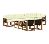 Fasba Juego de Muebles de Exterior de Madera Maciza de Acacia, diseño Moderno y Resistente al Clima, Ideal para jardín, terraza o Patio. Incluye sofá, sillones y Mesa, reuniones al Aire