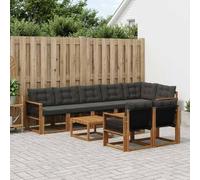 Fasba Juego de Muebles de Exterior de Madera Maciza de Acacia, Resistente al Clima, Diseño Moderno con Acabado Lacado, Ideal para Jardín, Terraza o Patio, Relajarse y Reuniones al Aire L
