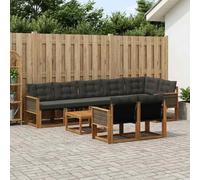 Fasba Juego de Muebles de Exterior de Madera Maciza de Acacia, Resistente al Clima, Diseño Moderno con Reposabrazos y Respaldo, Ideal para Jardín, Terraza o Patio, Relajarse y Reuniones