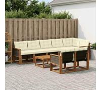 Fasba Juego de Muebles de Exterior de Madera Maciza de Acacia, Resistente al Clima, Diseño Moderno y Modular, Ideal para Jardín, Terraza o Patio, Cómodo y Duradero para Reuniones al Aire Libre