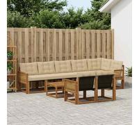 Fasba Juego de Muebles de Exterior de Madera Maciza de Acacia, Resistente al Clima, Diseño Moderno y Modular, Ideal para Jardín, Terraza o Patio, Cómodo y Duradero