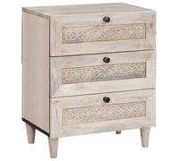 Fasba Mesa de Noche Rústica de Mango - Diseño Elegante, Funcionalidad y Durabilidad Modelo LYKLYD-4018125ES