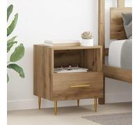 Fasba Mesita de Noche Moderna con Cajón - Madera Contrachapada, Marrón, 40x35x47.5 cm Modelo FCQY-882078ES