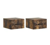 Fasba Mesita de Noche Moderna para Dormitorio, Estilo Minimalista, Roble Ahumado, 34,5 x 33 x 20 cm FCGMZJ-898946ES