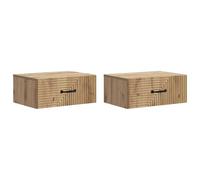 Fasba Mesitas de Noche Modernas con Cajones, Roble Artisanal, 49x34.5x20 cm Espacios Pequeños FCGMZJ-898634ES