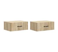 Fasba Mesitas de Noche Modernas de Madera de Ingeniería con Cajones, para Espacios Pequeños y Dormitorios Minimalistas - Roble Sonoma FCGMZJ-898620ES