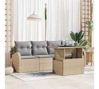 Fasba Sofá de Jardín Modular Beige y Gris | Resistente a la Intemperie | 4 Piezas | Exterior Modelo LYKLYD-3357283ES