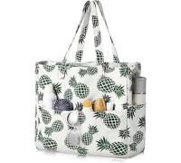 FASBET Bolsa de Playa XXL Grande con Cremallera, Estampado Leopardo, Impermeable y Extragrande para Piscina y Familia - Shopper