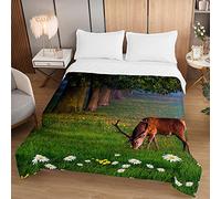 Fasbuy 3D Animal Colcha Verano, Cubrecama Reversible, Colchas Microfibra 2025, Ligera y Suave para Individual Matrimonio 2.5 TOG (Ciervo y Flores,220x240cm)